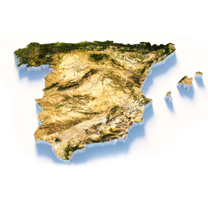Spain terrain map 3D Model .c4d .max .obj .3ds .fbx .stl .blend 