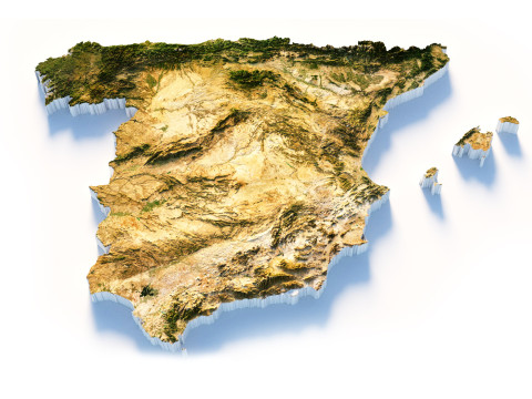 Spain terrain map 3D Model