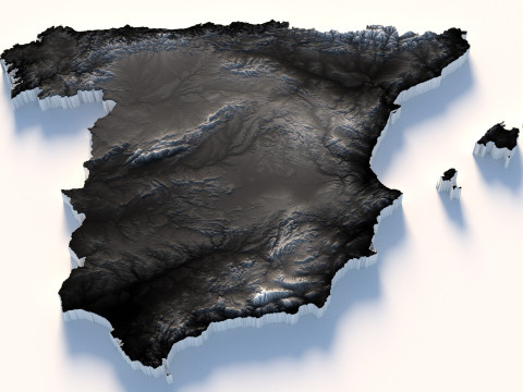 Spain terrain map 3D Модель