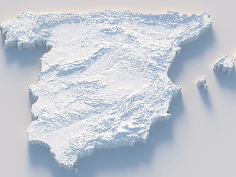 Spain terrain map 3D Model