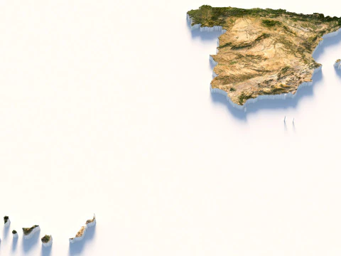 Spain terrain map 3D Model