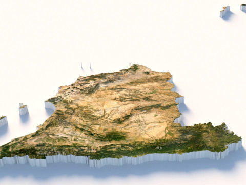 Spain terrain map 3D Модель
