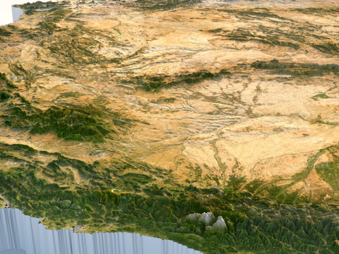 Spain terrain map 3D Модель