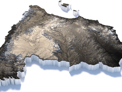 Spain terrain map 3D Модель