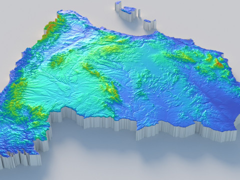 Spain terrain map 3D Модель