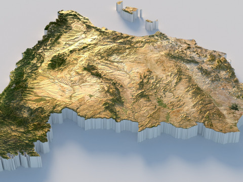 Spain terrain map 3D Модель