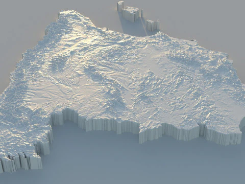 Spain terrain map 3D Model