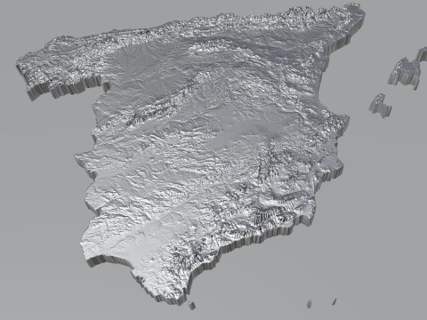 Spain terrain map 3D Модель