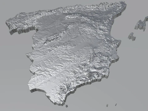 Spain terrain map 3D Model
