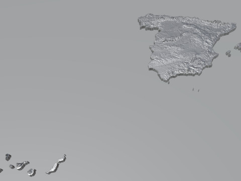 Spain terrain map 3D Модель