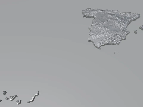 Spain terrain map 3D Model