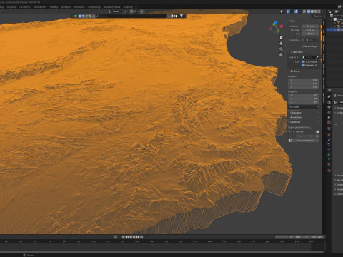 Spain terrain map 3D Model