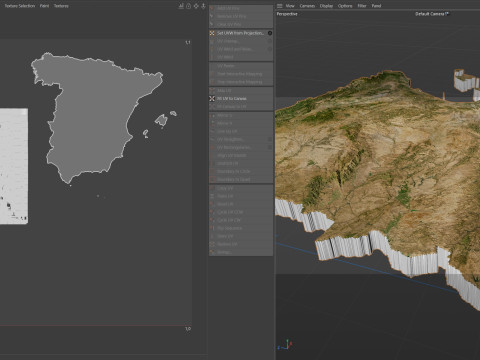 Spain terrain map 3D Модель
