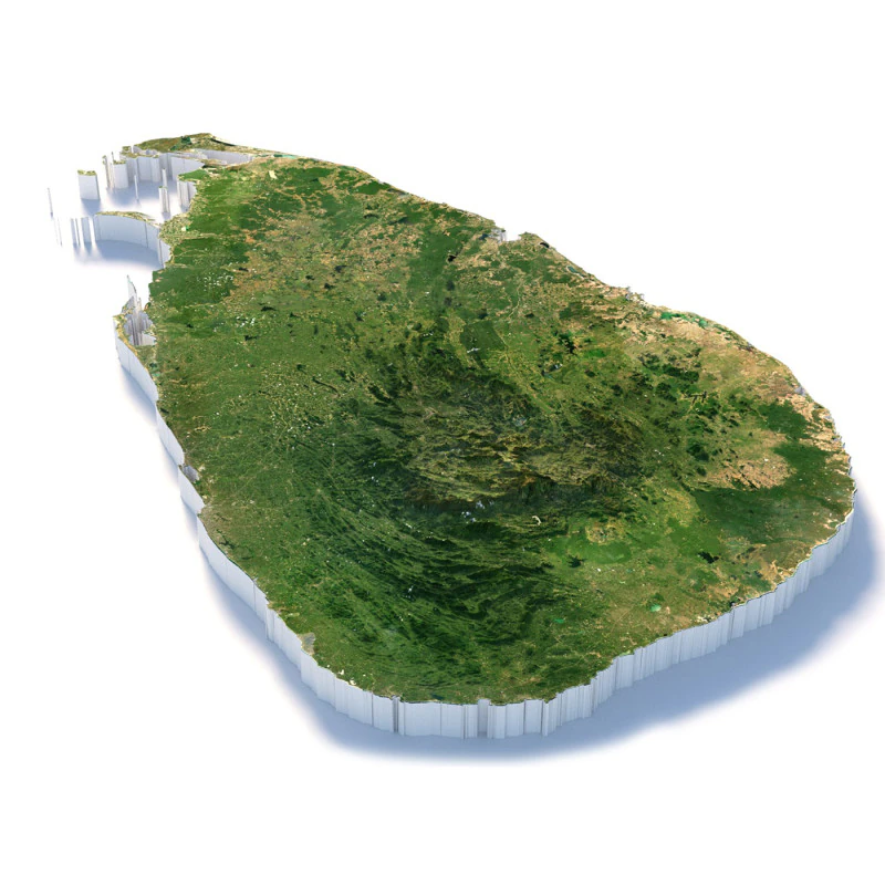Sri Lanka terrain map 3D Model .c4d .max .obj .3ds .fbx .stl .blend 