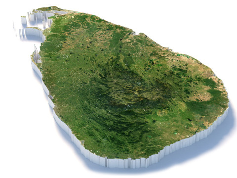 Sri Lanka terrain map 3D Model