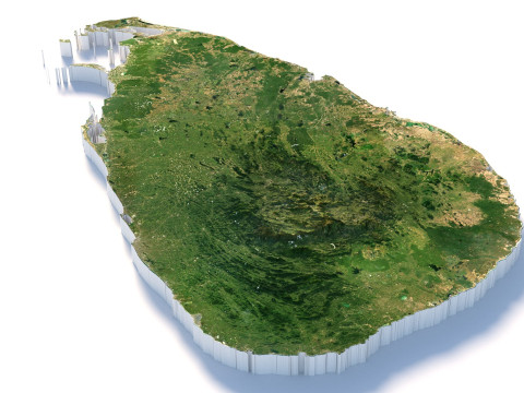 Sri Lanka terrain map 3D-Modell
