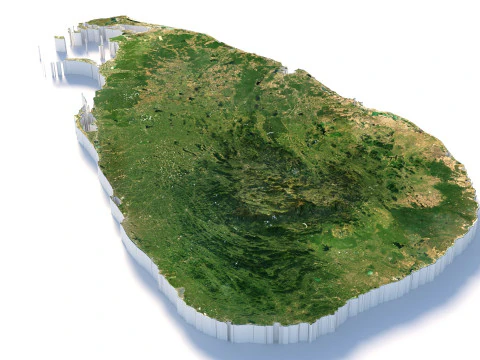 Sri Lanka terrain map 3D Model