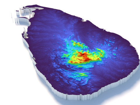 Sri Lanka terrain map 3D-Modell