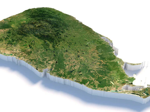 Sri Lanka terrain map 3D Model