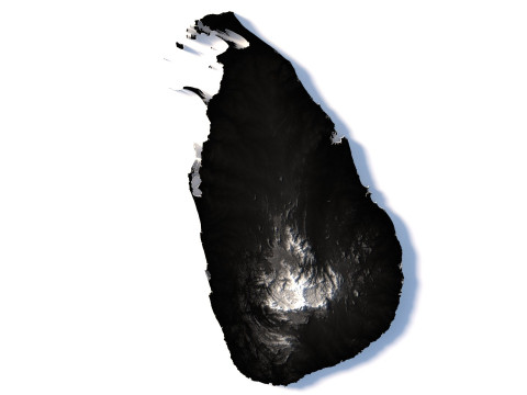 Sri Lanka terrain map 3D-Modell