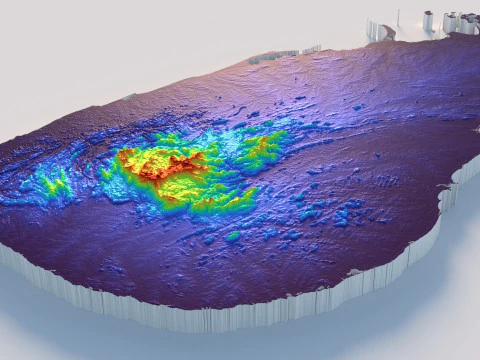 Sri Lanka terrain map 3D Model