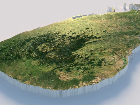 Sri Lanka terrain map 3D Model