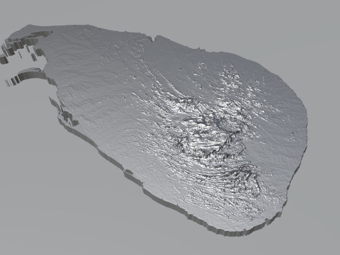 Sri Lanka terrain map 3D-Modell