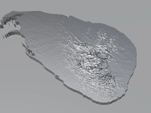 Sri Lanka terrain map 3D Model