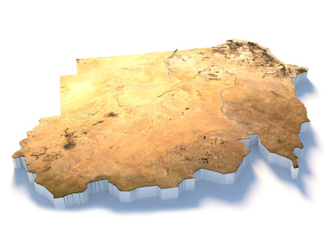 Sudan terrain map 3D Model