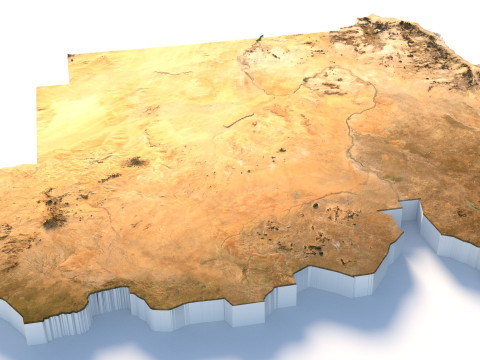 Sudan terrain map 3D Модель