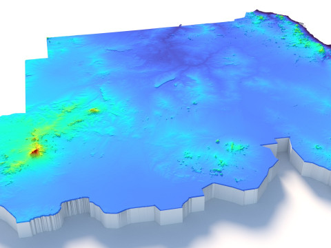 Sudan terrain map 3D Модель