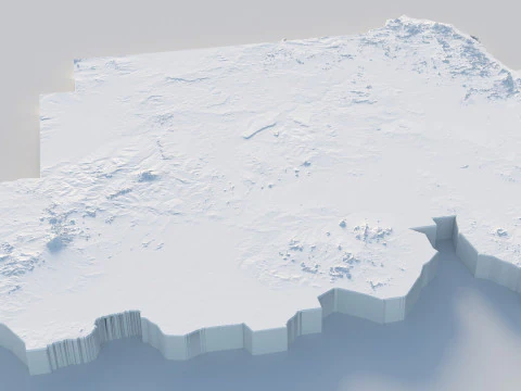 スーダンの地形図 3Dモデル
