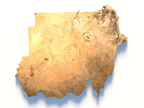 Sudan terrain map 3D Модель