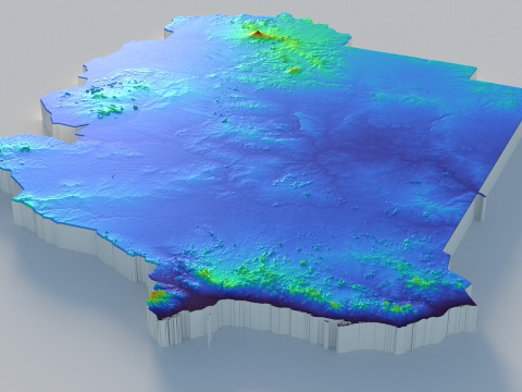 Sudan terrain map 3D Модель
