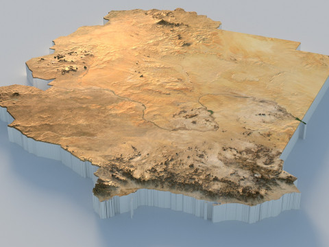 Sudan terrain map 3D Модель