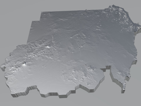 Sudan terrain map 3D Модель