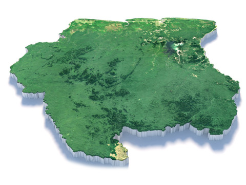 Suriname terrain map 3Dモデル