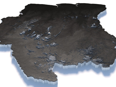 Suriname terrain map 3D मॉडल