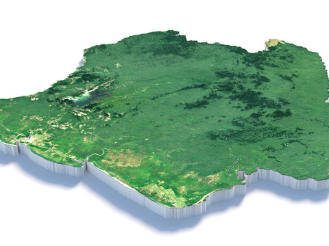 Suriname terrain map 3D मॉडल