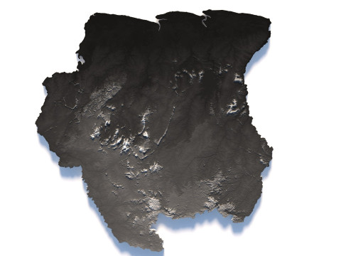 Suriname terrain map 3D मॉडल