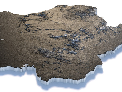 Suriname terrain map 3D मॉडल