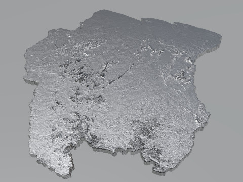 Suriname terrain map 3D मॉडल