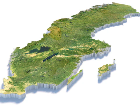 Sweden terrain map 3D Model