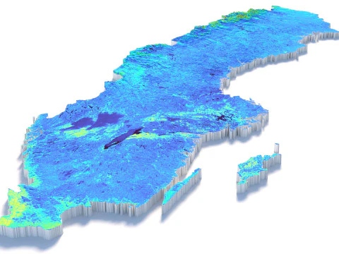 Sweden terrain map 3D Model