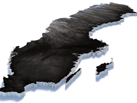 Sweden terrain map Modelo 3D
