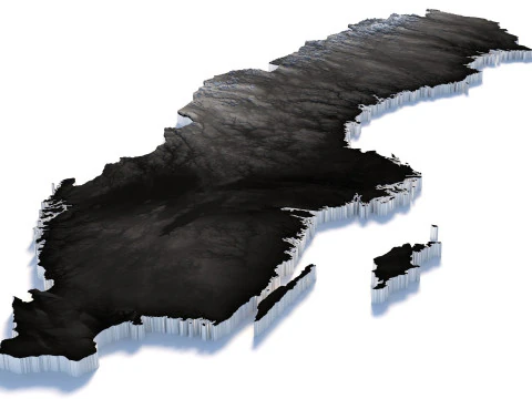 Sweden terrain map 3D Model