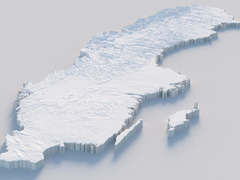 Sweden terrain map Modelo 3D