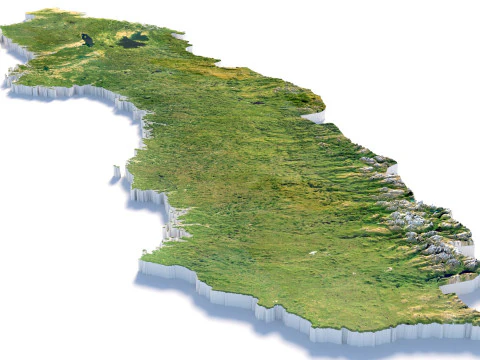 Sweden terrain map 3D Model