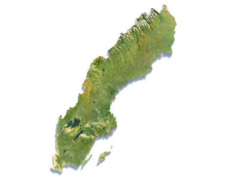 Sweden terrain map 3D Model