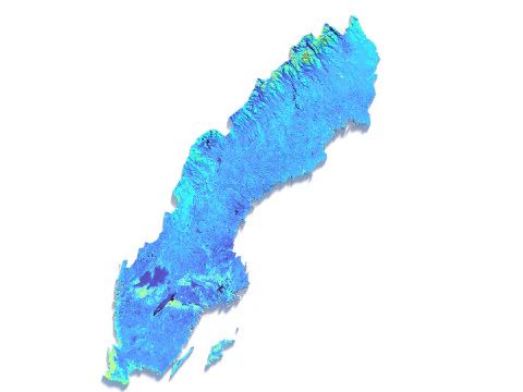 Sweden terrain map 3D Model
